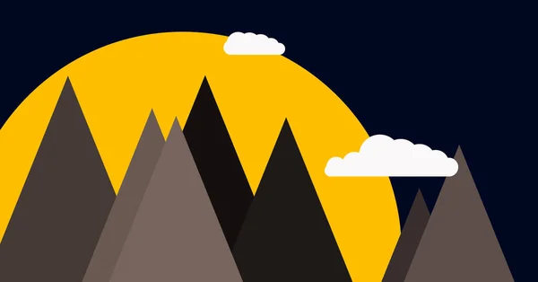 Montañas Panorama Abstracto Random Colocado Arte Generativo Fondo Ilustración — Vector de stock