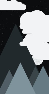 Panoramik dağların soyut rastgele yerleştirilmesinin sanat arkaplan çizimi 