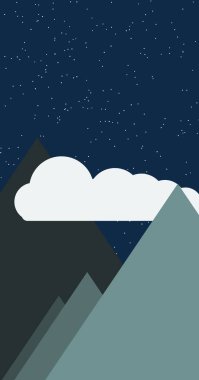 Ayın soyut rastgele yerleştirilmiş üretken sanat arkaplanı illüstrasyonuyla panoramik görüntüler