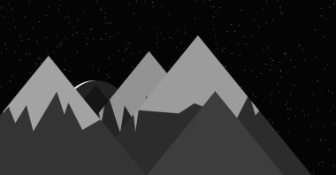 Ayın soyut rastgele yerleştirilmiş üretken sanat arkaplanı illüstrasyonuyla panoramik görüntüler