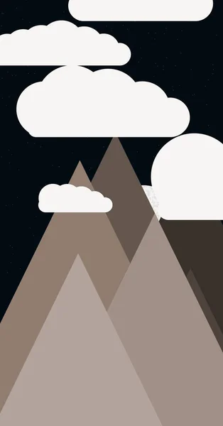 Ilustración Montañas Panorámicas Fondo Arte Generativo Lunar — Vector de stock