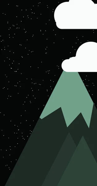 Ilustración Montañas Panorámicas Fondo Arte Generativo Lunar — Vector de stock