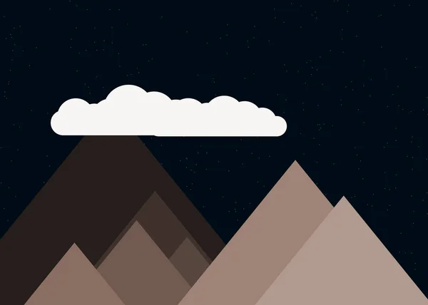 Måne Bjerge Panoramisk Generativ Kunst Baggrund Illustration – Stock-vektor