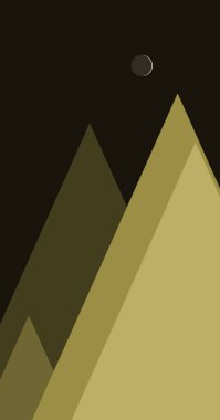 Ayın soyut rastgele yerleştirilmiş üretken sanat arkaplanı illüstrasyonuyla panoramik görüntüler