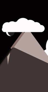 Ayın soyut rastgele yerleştirilmiş üretken sanat arkaplanı illüstrasyonuyla panoramik görüntüler