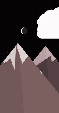 Ayın soyut rastgele yerleştirilmiş üretken sanat arkaplanı illüstrasyonuyla panoramik görüntüler