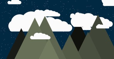 soyut rastgele yerleştirilmiş renkli dağlar, vektör illüstrasyonu 