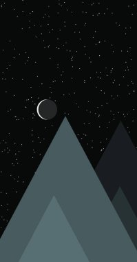 Basit dağlar soyut illüstrasyon, vektör sanat arka planı