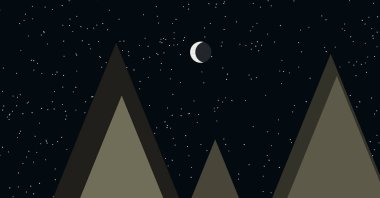 Basit dağlar soyut illüstrasyon, vektör sanat arka planı