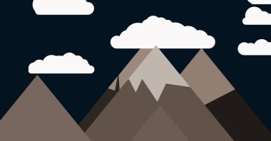 Basit dağlar soyut illüstrasyon, vektör sanat arka planı