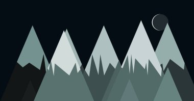 Basit dağlar soyut illüstrasyon, vektör sanat arka planı