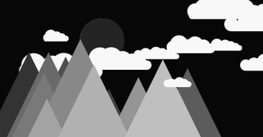 Basit dağlar soyut illüstrasyon, vektör sanat arka planı