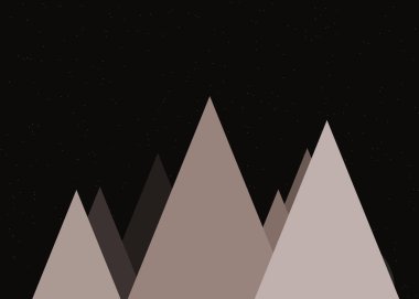 Ay ve dağlar panoramik üretken sanat arkaplan çizimleri