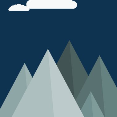 Ay ve Dağlar Panorama, Üretici Sanat arka planı, vektör illüstrasyonu