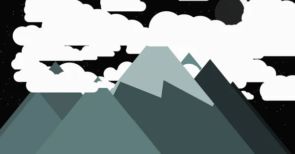 Abstrait Aléatoire Placé Montagnes Colorées Illustration Vectorielle — Image vectorielle