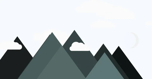 抽象的なランダムな配置カラフルな山々 ベクトル図 — ストックベクタ