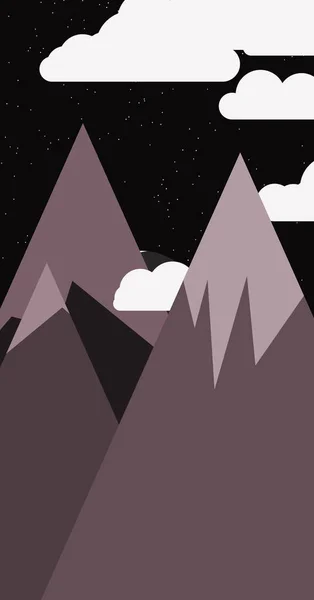 Koncept Vektorové Ilustrace Měsícem Horami Výtvarné Pozadí Design — Stockový vektor