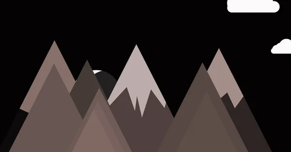 Koncept Vektorové Ilustrace Měsícem Horami Výtvarné Pozadí Design — Stockový vektor