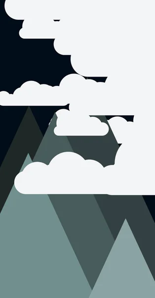 Concepto Ilustración Vectorial Con Luna Montañas Diseño Fondo Arte — Vector de stock