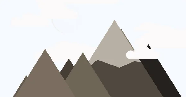 Simple Mountains Abstract Illustration Vector Art Background — Stock Vector