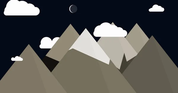 simple mountains abstract illustration, vector art background
