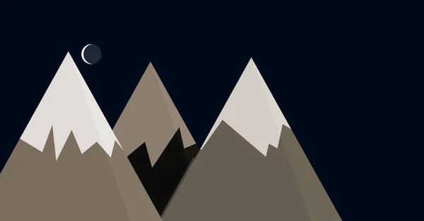 Hory Panorama Měsíc Abstraktní Náhodné Umístěn Generativní Umění Pozadí Ilustrace — Stockový vektor