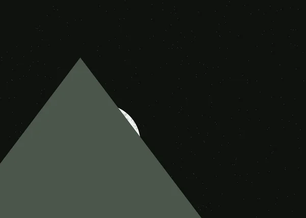Maan Bergen Panoramisch Generatieve Kunst Achtergrond Illustratie — Stockvector