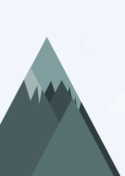Lua Montanhas Panorâmica Arte Generativa Fundo Ilustração —  Vetores de Stock