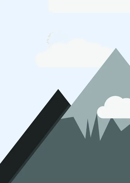 Lua Montanhas Panorâmica Arte Generativa Fundo Ilustração — Vetor de Stock