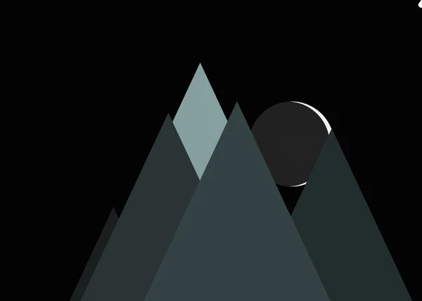 Månen Och Bergen Panorama Generativ Konst Bakgrund Vektor Illustration — Stock vektor