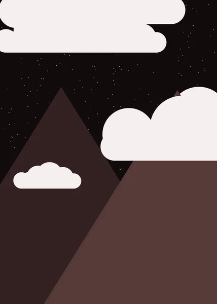 Luna Montañas Panorama Fondo Arte Generativo Ilustración Vectorial — Vector de stock