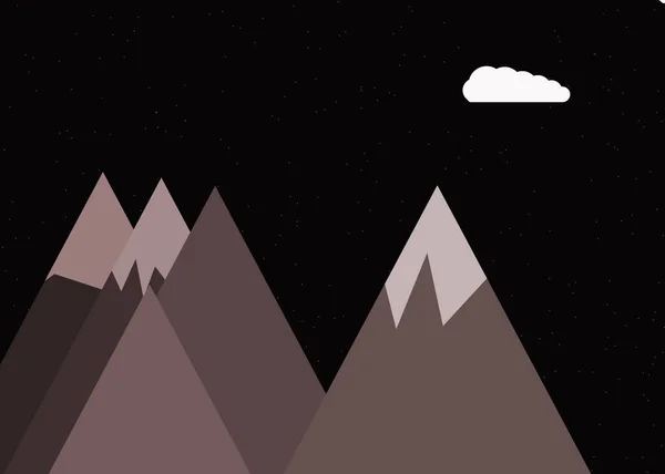 Luna Montañas Panorama Fondo Arte Generativo Ilustración Vectorial — Vector de stock