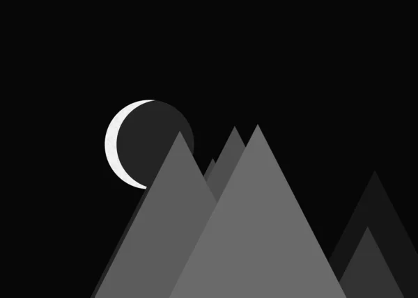 Panorama Lune Des Montagnes Fond Art Génératif Illustration Vectorielle — Image vectorielle