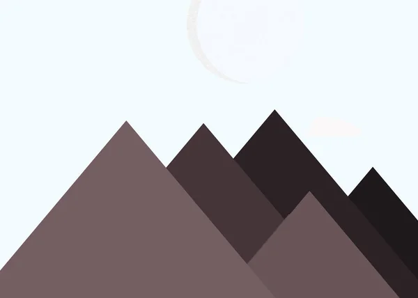 Månen Och Bergen Panorama Generativ Konst Bakgrund Vektor Illustration — Stock vektor