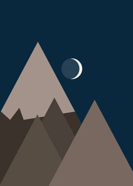 Panorama Lune Des Montagnes Fond Art Génératif Illustration Vectorielle — Image vectorielle