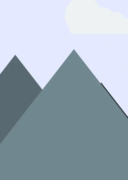 Mond Und Berge Panorama Generative Kunst Hintergrund Vektorillustration — Stockvektor