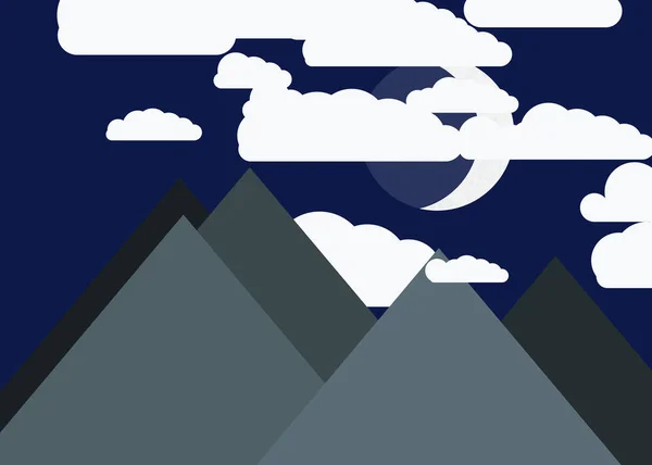 Panorama Lune Des Montagnes Fond Art Génératif Illustration Vectorielle — Image vectorielle