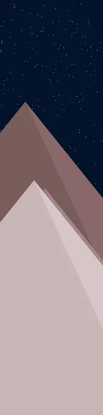 Mond Und Berge Panorama Generative Kunst Hintergrund Vektorillustration — Stockvektor