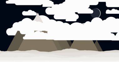 Dağlar Panorame Üretici Sanat arkaplan illüstrasyonunu sallar