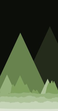 Dağlar vektör çizim ile manzara