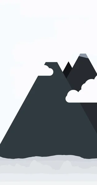 Paysage Avec Illustration Vectorielle Montagnes — Image vectorielle