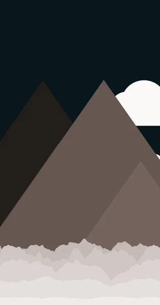 Montañas Rocas Panorama Arte Generativo Fondo Ilustración — Archivo Imágenes Vectoriales