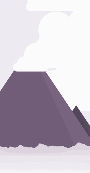 Paisaje Con Ilustración Vectorial Montañas — Vector de stock