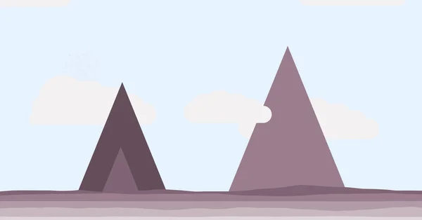 Paysage Avec Illustration Vectorielle Montagnes — Image vectorielle