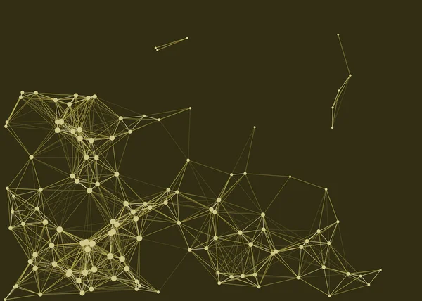 Netzwerk Mesh Verfahrenskunst Grün Hintergrund Illustration — Stockvektor