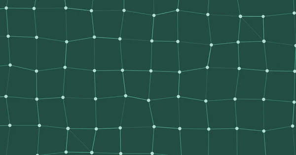 Rede Mesh Procedural Arte Verde Fundo Ilustração — Vetor de Stock