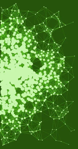 Netzwerk Mesh Verfahrenskunst Grün Hintergrund Illustration — Stockvektor