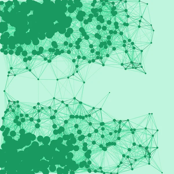 Netwerk Mesh Procedurele Kunst Groene Achtergrond Illustratie — Stockvector