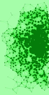 Network mesh procedural art green background illustration  clipart