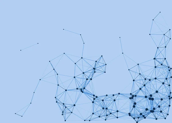 Мережева Сітка Процедурне Мистецтво Синій Фон Ілюстрація — стоковий вектор